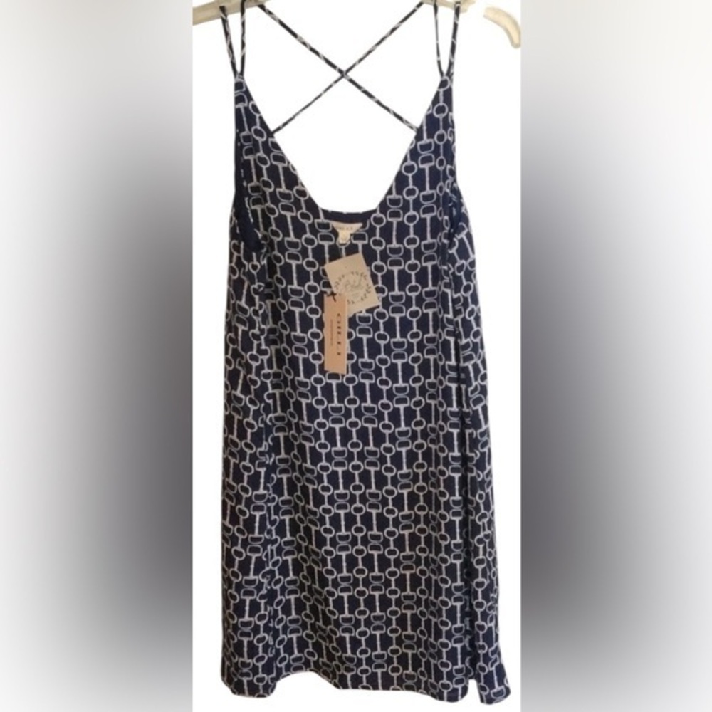 Gilli NWT Blue and White Spaghetti Strap Party Casual Dress Size Large